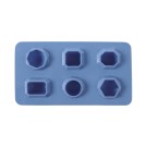 Ensemble de 2 - Bac à glace en silicone, 6 formes de gemmes assorties, 190x105mm - Finedine