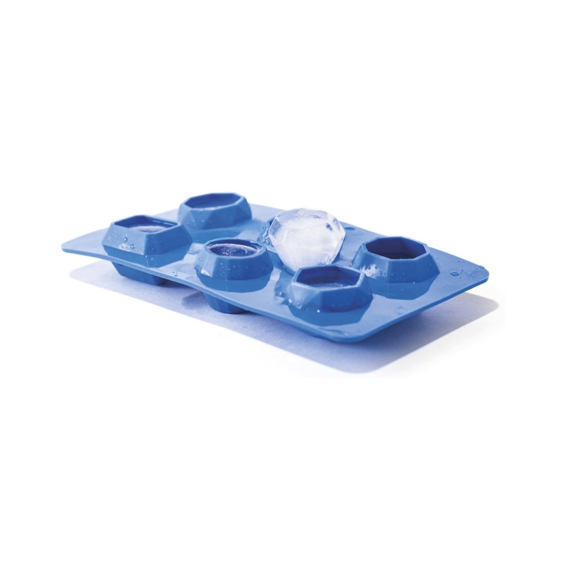 Ensemble de 2 - Bac à glace en silicone, 6 formes de gemmes assorties, 190x105mm - Finedine