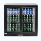 Réfrigérateur de bar CANDOUR 198L avec porte coulissante, 900x520x(H)835, noir - Finedine