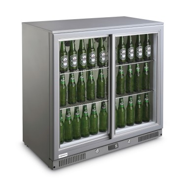 Refroidisseur de bar CANDOUR 198L avec porte coulissante, 900x520x(H)835mm - Finedine