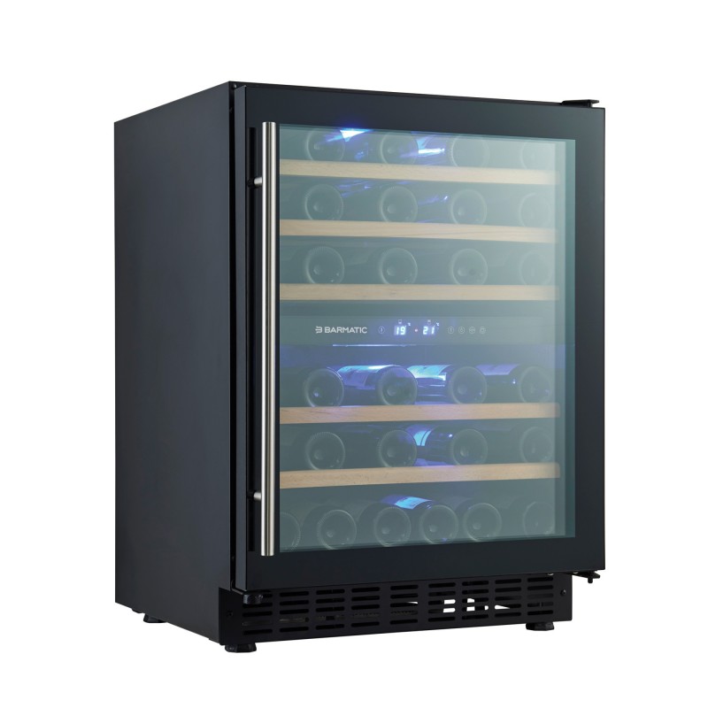 Réfrigérateur à vin à double zone, 133 l, porte en verre, 595x588x(h)820mm - Finedine