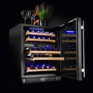 Réfrigérateur à vin à double zone, 133 l, porte en verre, 595x588x(h)820mm - Finedine