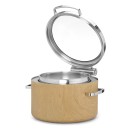 Chafing dish rond 11l en induction De Luxe Madeira avec couvercle en verre - Finedine