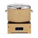 Chafing dish rond 11l en induction De Luxe Madeira avec couvercle en verre - Finedine