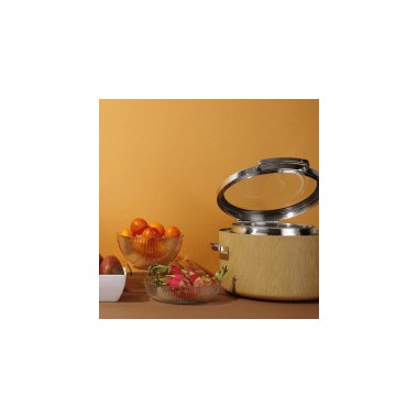 Chafing dish rond 11l en induction De Luxe Madeira avec couvercle en verre - Finedine