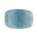 Plat oblong en céramique Raku bleu topaze 13 1/2" x 9 1/4" / 344 x 234 mm - Finedine