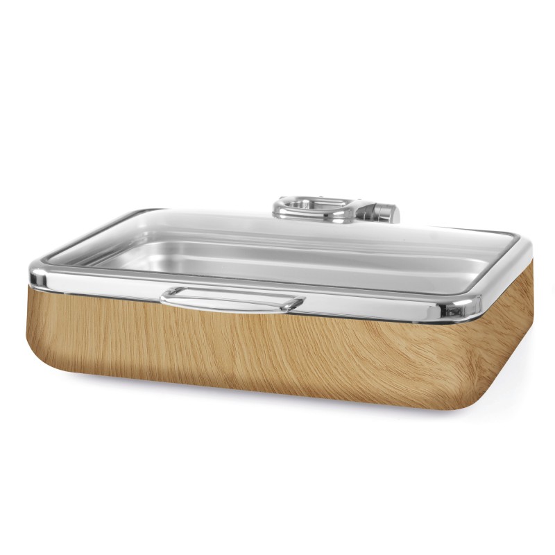 Chafing dish à induction Madeira De Luxe GN 1/1 avec couvercle en verre. - Finedine