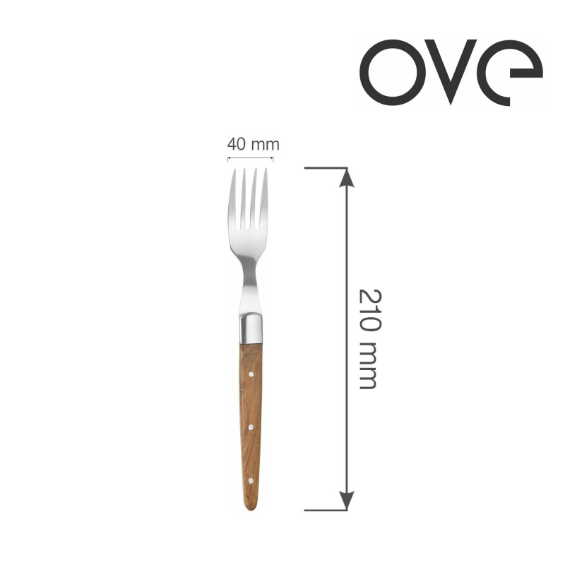 Fourchette à steak 210 mm, set de 6 dans une boîte cadeau, BOIS DE ROSE - Finedine