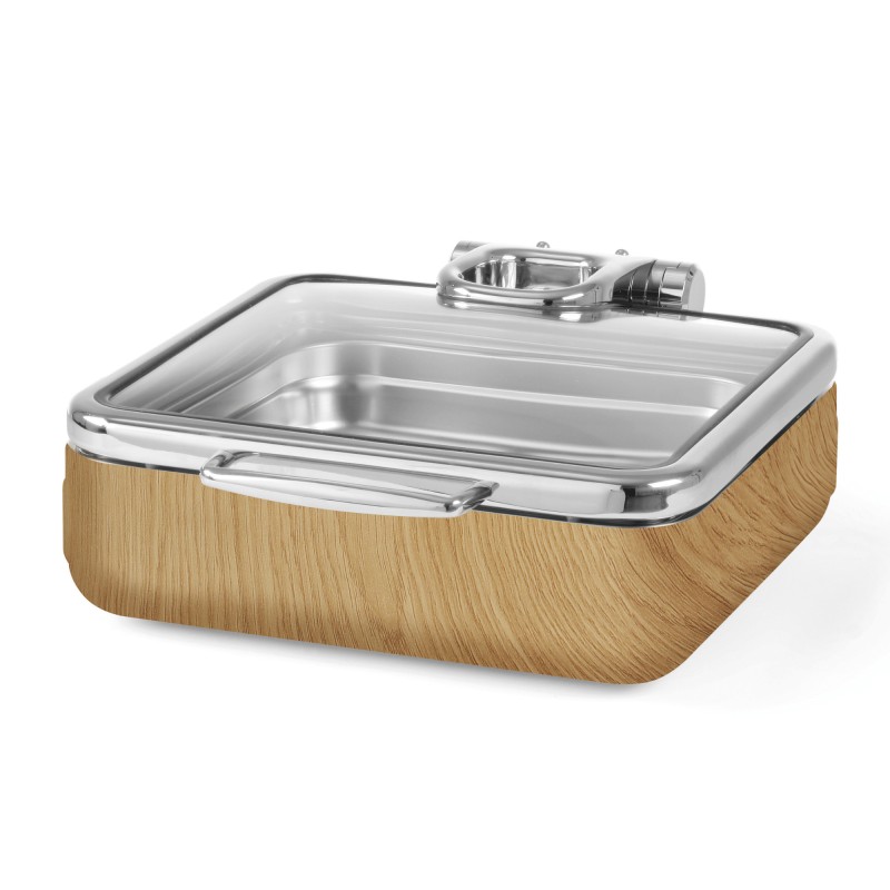 Chafing dish induction de luxe Madeira GN 2/3 avec couvercle en verre - Finedine