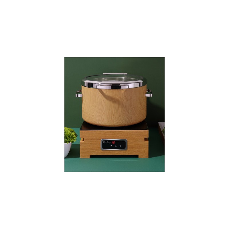 Chafing dish induction de luxe Madeira GN 2/3 avec couvercle en verre - Finedine