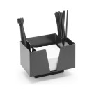 Porte-serviettes avec 3 compartiments, Bar up, Noir, 193x143x(H)136mm - Finedine