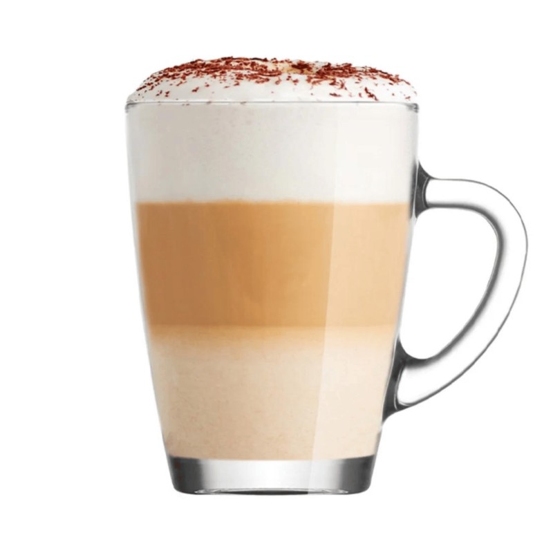 Mug à café en verre LAV Vega avec poignée, 10,25 oz 250 ml, Lot de 6 - Finedine