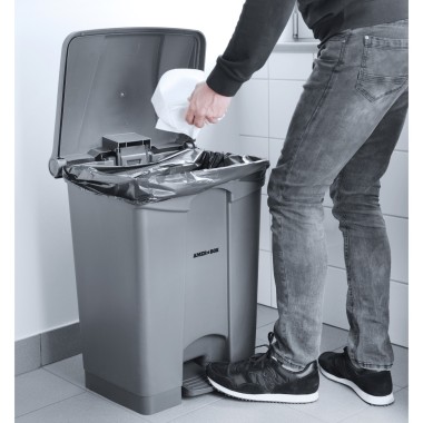 Conteneur à déchets rectangulaire avec pédale, 87L, 604x412x(H)820mm - Finedine