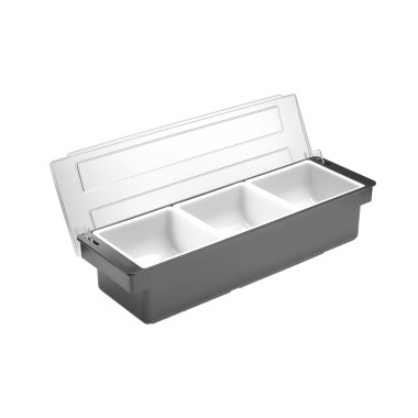 Boîte à ingrédients – 3 conteneurs, Bar up, Noir, 480x150x(H)100mm - Finedine