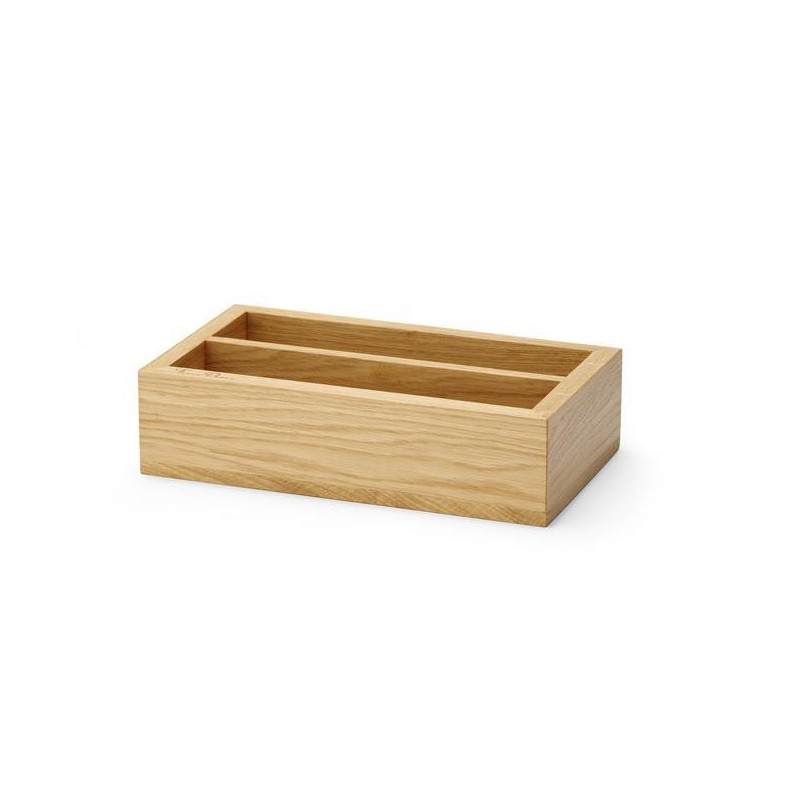 Boîte à couverts en chêne de Madère à deux sections, 275x165x60mm - Finedine