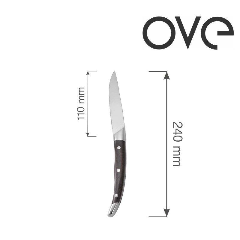 Couteau à steak, ensemble de 6 dans une boîte cadeau, OVE, 240 mm - Finedine