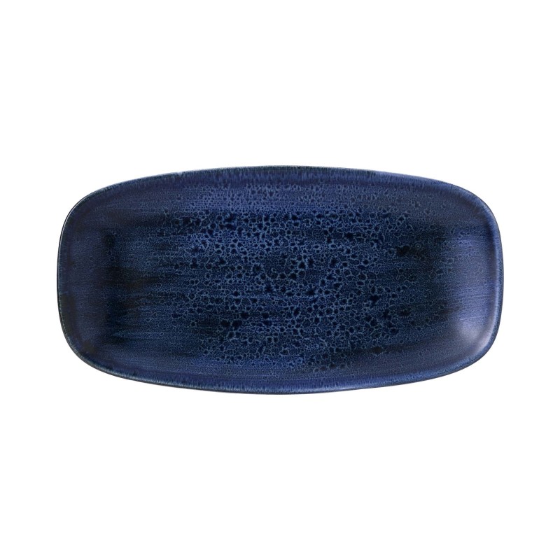 Assiette oblongue Stonecast Plume Ultramarine chefs, 298x153mm - Finedine
