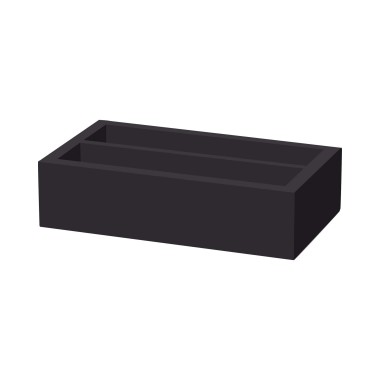 Boîte à couverts noire Madeira à deux sections 275x165x60 mm - Finedine