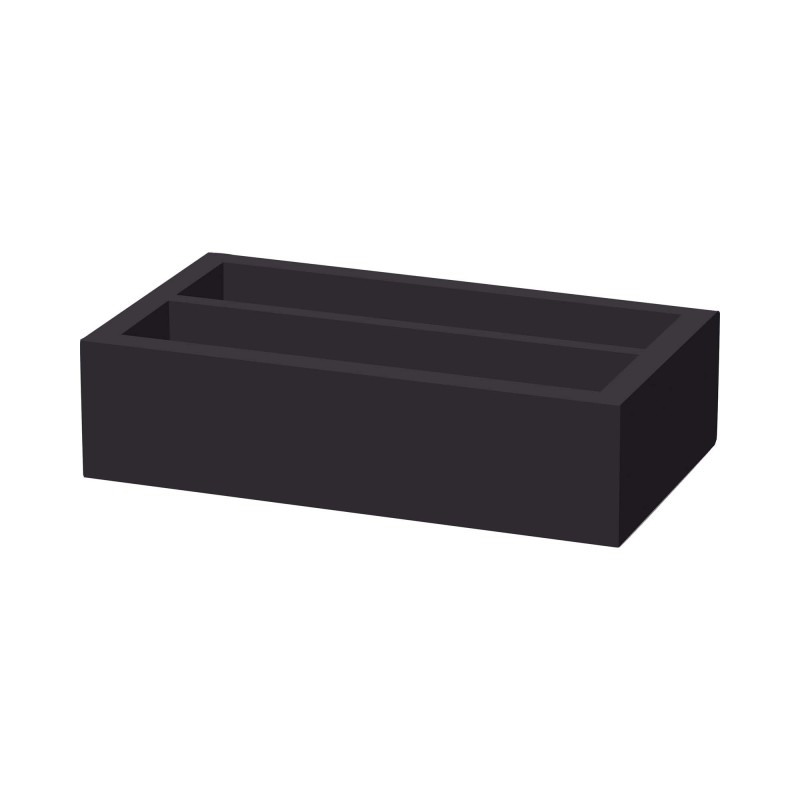 Boîte à couverts noire Madeira à deux sections 275x165x60 mm - Finedine