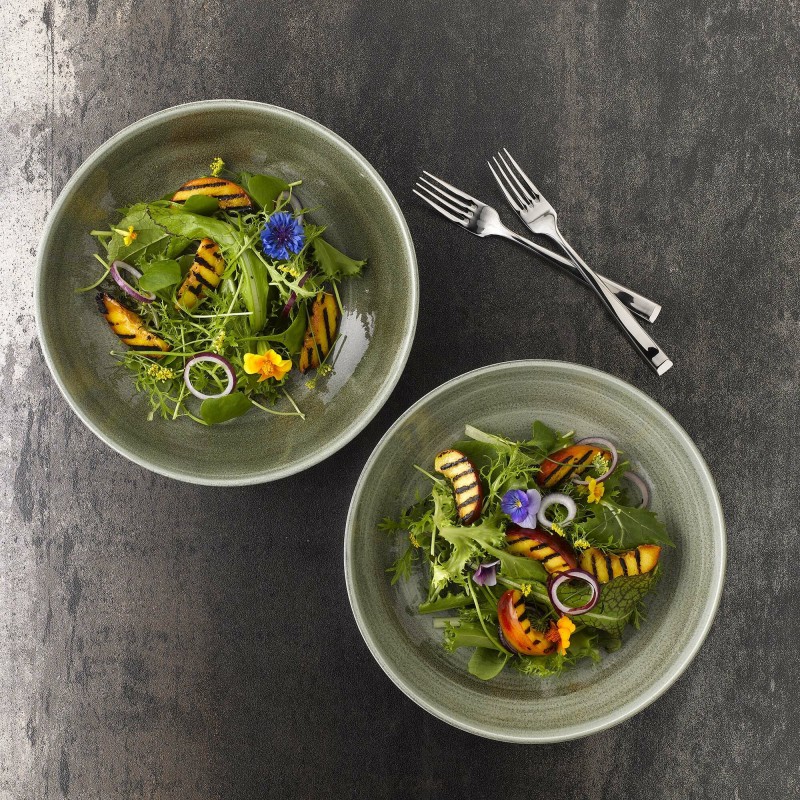 Assiette Plate Evolve Vert Patiné Fini Pierre 8.67" / 217 mm - Finedine