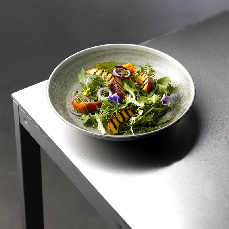 Assiette Plate Evolve Vert Patiné Fini Pierre 8.67" / 217 mm - Finedine