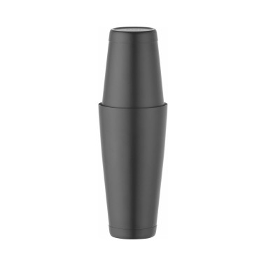 Shaker Boston en acier inoxydable, Bar up, 0,8L, Noir, ø90mm - Finedine