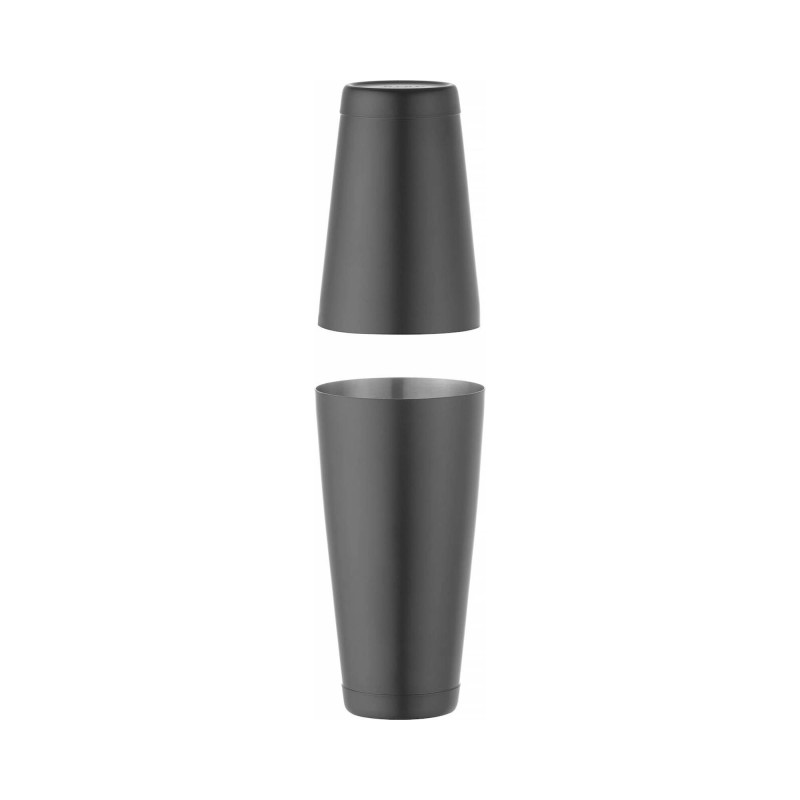 Shaker Boston en acier inoxydable, Bar up, 0,8L, Noir, ø90mm - Finedine
