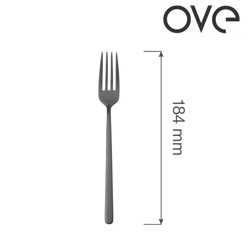 Fourchette à dessert Amarone noire, OVE, 184 mm, Lot de 12 - Finedine
