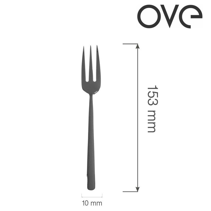 Fourchette à gâteau Amarone Black, OVE, 153 mm, Lot de 12 - Finedine