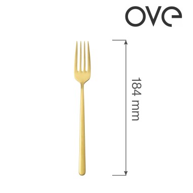 Fourchette à dessert Amarone Gold, OVE, 184 mm, Lot de 12 - Finedine
