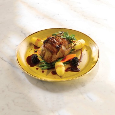 Assiette Evolve Stonecast Moutarde Coupe 12 3/4" / 324 ml - Finedine