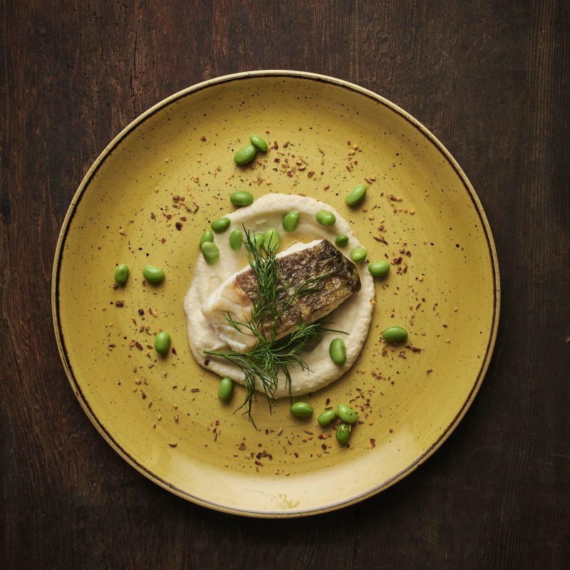 Assiette Evolve Stonecast Moutarde Coupe 12 3/4" / 324 ml - Finedine