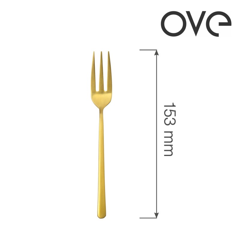 Fourchette à gâteau Amarone Gold, OVE, 153 mm, Lot de 12 - Finedine