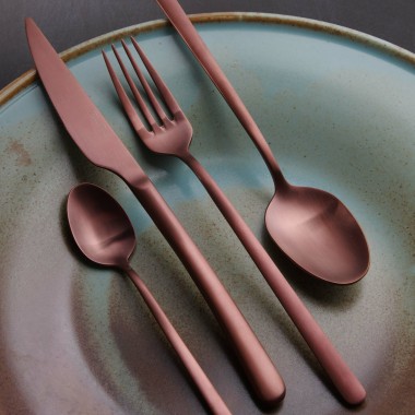 Couteau à dessert Amarone Bronze, OVE, 190 mm, Lot de 12 - Finedine