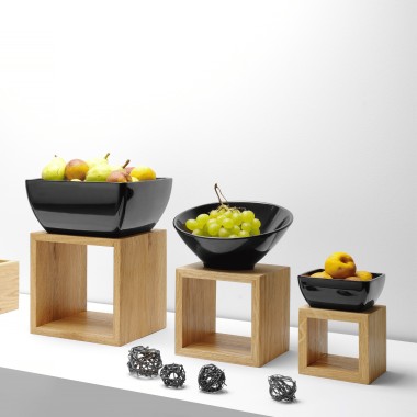 Bol carré en mélamine pour 171554, noir, 190x190x(h)90mm - Finedine