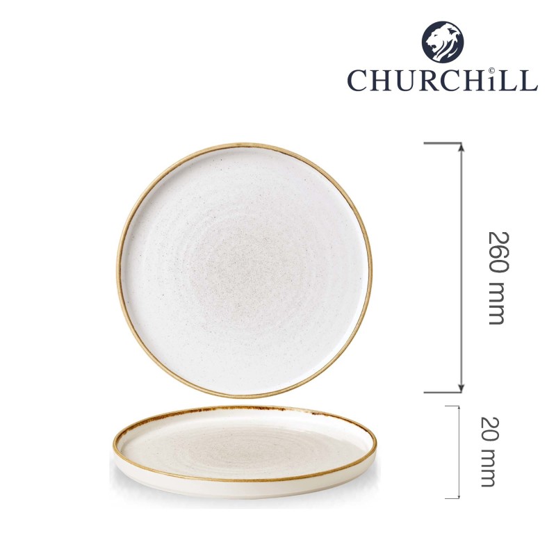 Assiette à parois blanches Stonecast Barley, 260x(h)20mm - Finedine