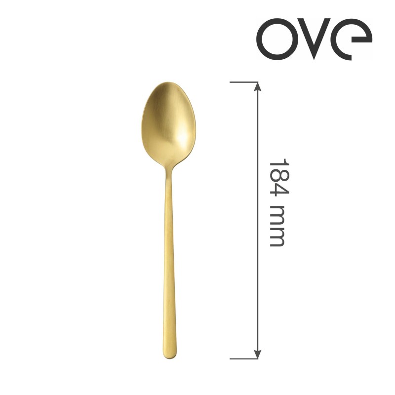 Cuillère à dessert Amarone Gold, OVE, 184 mm, Lot de 12 - Finedine
