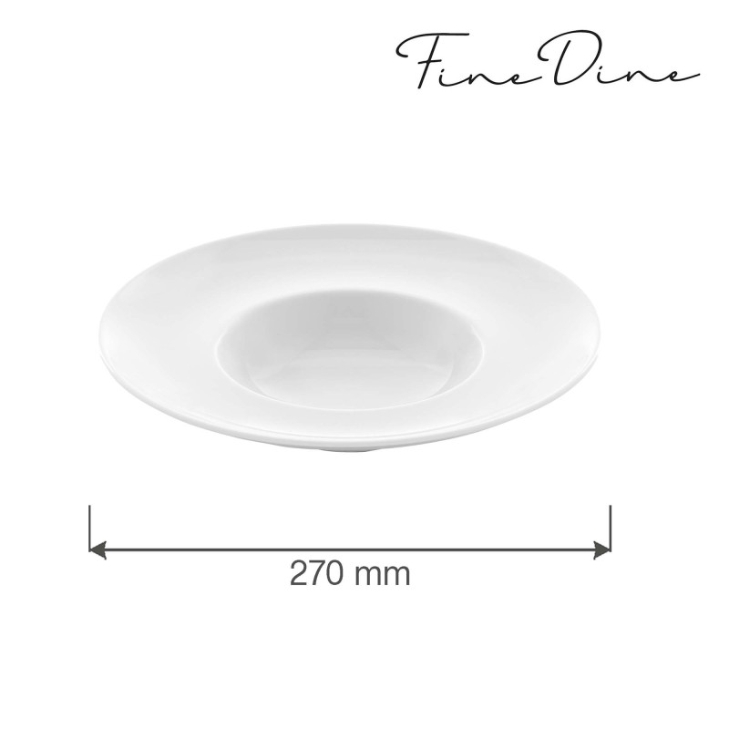 Assiette profonde à large bord Bianco, 270 mm, Lot de 6 - Finedine