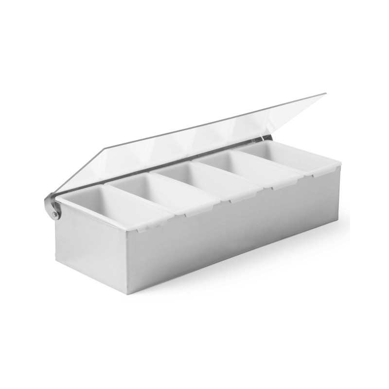 Porte-condiments, Bar up, 5 récipients, 375x140x(H)90mm - Finedine