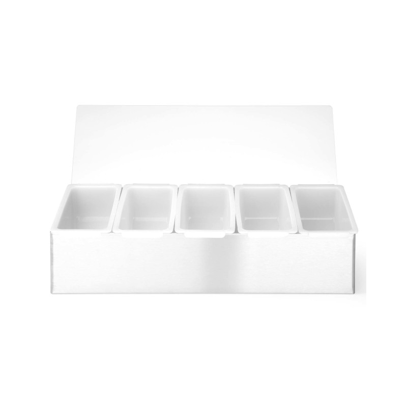 Porte-condiments, Bar up, 5 récipients, 375x140x(H)90mm - Finedine