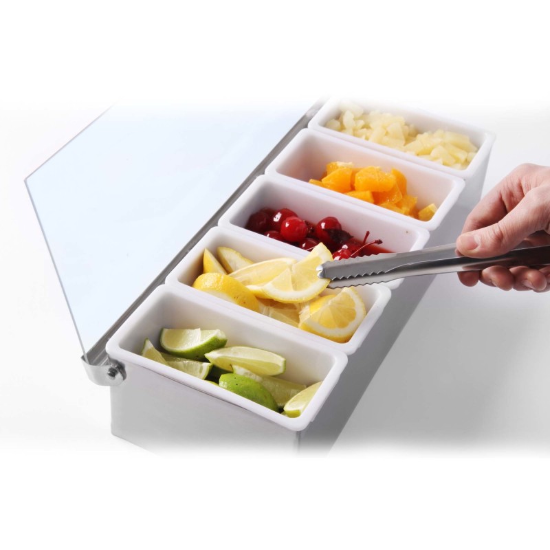 Porte-condiments, Bar up, 5 récipients, 375x140x(H)90mm - Finedine