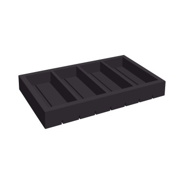 Conteneur à couverts en bois noir Madeira 530x325x65 mm - Finedine