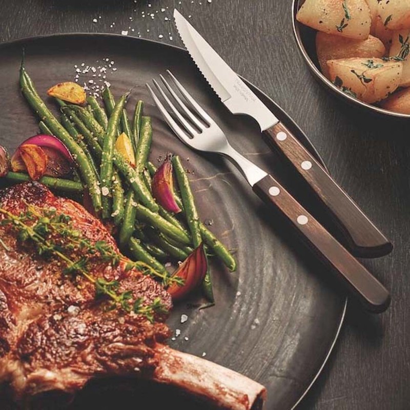 Ensemble de fourchettes à steak/pizza, 6 pièces - rouge - Finedine