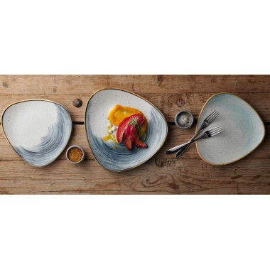 Assiette triangulaire Stonecast Accents myrtille, 229mm - Finedine