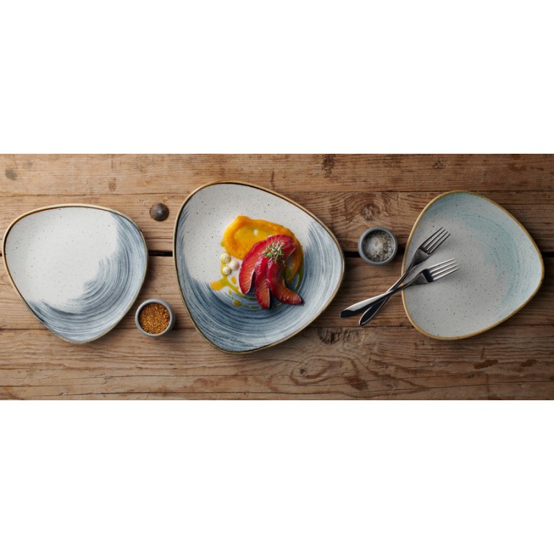 Assiette triangulaire Stonecast Accents myrtille, 229mm - Finedine