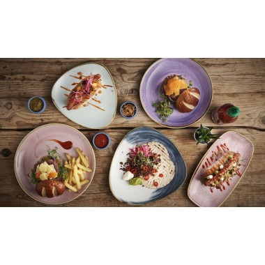 Assiette triangulaire Stonecast Accents myrtille, 229mm - Finedine