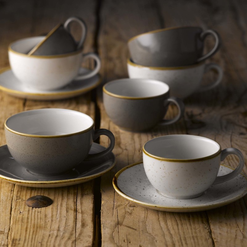 Soucoupe à cappuccino en Barley White Stonecast, 156 mm - Finedine