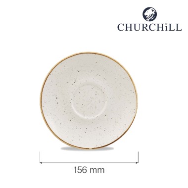 Soucoupe à cappuccino en Barley White Stonecast, 156 mm - Finedine