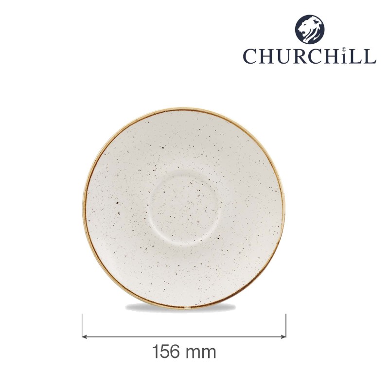 Soucoupe à cappuccino en Barley White Stonecast, 156 mm - Finedine