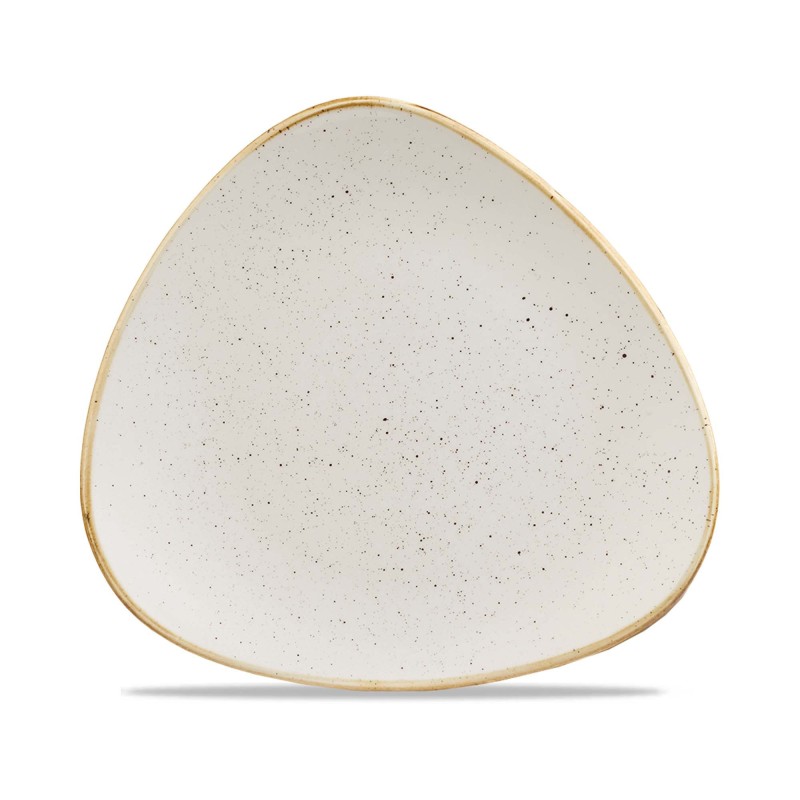 Assiette triangulaire Barley White en Stonecast, 265 mm - Finedine